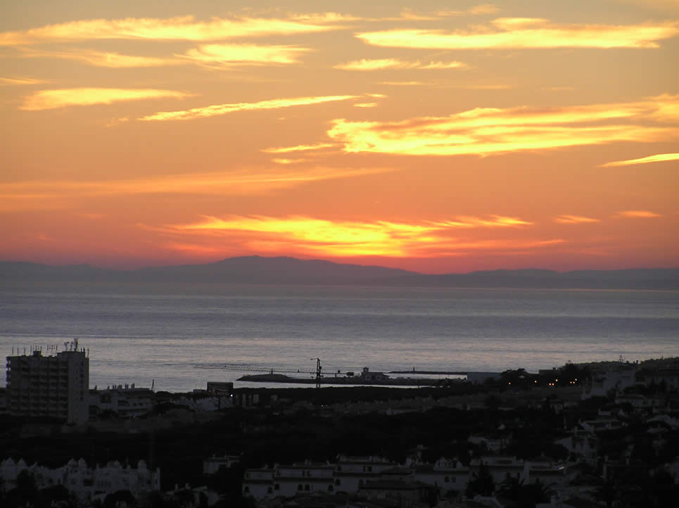 view from this apartment at sunset